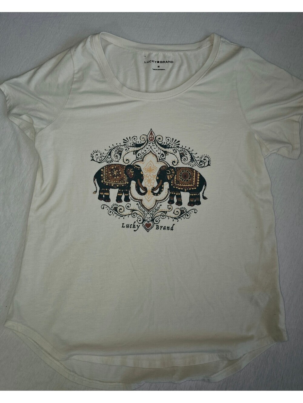 Lucky Brand Bohemian elephant T-shirt size medium